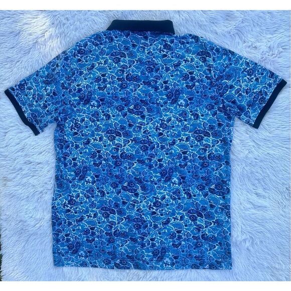 Robert Graham Amaro SZ XL Blue Floral Print Collared Polo Shirt - Picture 6 of 11